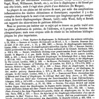 0124 - Page 120 - Diaphragme. Pathologie chirurgicale. Plaies du diaphragme [Albert Hénocque, Charles Éloy] (bibliographie) / Déchirures et Ruptures du diaphragme [Albert Hénocque, Charles Éloy]