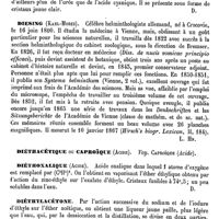0419 - Page 415 - Addenda. Dick (Hermann) [L. Hahn] / Dicodéine [Amédée Dechambre] / Dicyanamide. Voy. Cyanamide / Dicyanique (Acide) ou Dicarbimide [Amédée Dechambre] / Diesing (Karl-Moriz) [L. Hahn] / Diéthacétique ou Caproïque (Acide). Voy. Caproïque (Acide) / Diéthoxalique (Acide) [Amédée Dechambre] / Diéthylacétone [Amédée Dechambre] / Diéthylamine [Amédée Dechambre]