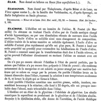 0063 - Page 59 - Elaeodendron [G. Planchon] / Élaeolés. Voy. Éléolés / Élaeosaccharum. Voy. Oléosaccharum / Élah [G. Planchon] / Élaiagnon [G. Planchon] (bibliographie) / Élaïdine [C. Lutz] / Élaïdique (Acide) [C. Lutz]
