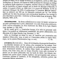 0418 - Page 414 - Évaux (Eaux minérales et conferves d') [A. Rotureau] / Eve (Paul-Fitzsimmons) [L. Hahn] / Éventration [L. Hahn] / Evernia [Ed. Lefèvre]