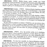 0727 - Page 723 - Géobdelle [Ed. Lefèvre] / Géocérine [L. Hahn] / Géocérinique (Acide) [L. Hahn] / Géocérinone [L. Hahn] / Géocorises [Ed. Lefèvre]