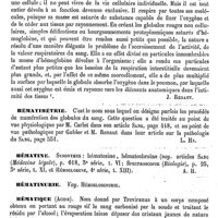 0739 - Page 735 - Hématie [J. Renaut] / Hématimétrie [L. Hahn] / Hématine [Albert Hénocque] / Hématinurie. Voy. Hémoglobinurie / Hématique (Acide) [Albert Hénocque]