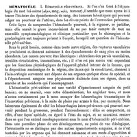 0740 - Page 736 - Hématiques (Tumeurs). Voy. Kyste, Hématocèle, Hématome / Hématobie [L. Hahn] / Hématoblaste [L. Hahn] / Hématocèle [Ant. Poncet (de Lyon)]