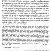 0113 - Page 109 - Lawrence (William) [E. Beaugrand] (bibliographie) / Lawsonia. Voy. Henné / Laxatifs [Amédée Dechambre] / Layard (Daniel-Peter) [E. Beaugrand]