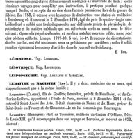 0150 - Page 146 - Leichner (Eccard) [A. Chéreau] (bibliographie) / Leidenfrost (Joh.-Gottlor) [E. Beaugrand] / Léiomiome. Voy. Liomiome / Léiotrique. Voy. Liotrique / Léipopsychie. Voy. Adynamie et Asthénie / Lemaitre ou Magistri (Les) [A. Chéreau] / Lembert (Antoine) [E. Beaugrand]