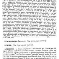 0541 - Page 537 - Lymphatique (Système). Pathologie. Maladies des ganglions lymphatiques [E. Potain] (bibliographie) / Lymphatiques (Ganglions). Voy. Lymphatiques (système) / Lymphe. Voy. Lymphatique (système) / Lymphome [E. Potain]