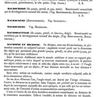 0636 - Page 632 - Macre [G. Planchon] (bibliographie) / Macrocéphale [Simon Duplay] / Macrochirie [Simon Duplay] / Macrocnème. Voy. Condaminea / Macrocosme. Voy. Microcosme / Macrodactylie [Simon Duplay] / Macropie et Micropie [Giraud-Teulon]