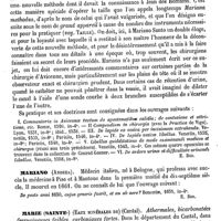 0109 - Page 105 - Mariano-Santo [E. Beaugrand] (bibliographie) / Mariano (Andrea) [E. Beaugrand] / Marie (Sainte-) (Eaux minérales de) (Cantal) [A. Rotureau]