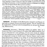 0177 - Page 173 - Massa (Nicolas) [A. Chéreau] (bibliographie) / Massage [Amédée Dechambre] / Massaria (Alexandre) [A. Chéreau]