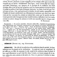 0611 - Page 607 - Médecins (Femmes) [E. Beaugrand] (bibliographie) / Médecin (Devoirs du). Voy. Déontologie / Médecine / Du rôle de la médecine et des médecins dans la société ; de leur influence sur le progrès et la civilisation [L. Boyer]