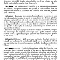 0415 - Page 411 - Mélanthium [G. Planchon] (bibliographie) / Malanurénique (Acide) [C. Lutz] / Mélanurine ou Mélanourine [Amédée Dechambre] / Mélasme [Amédée Dechambre] / Mélasse [Amédée Dechambre] / Mélassique (Acide) [P. Schützenberger] / Mélastomacées [G. Planchon]