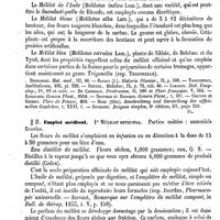 0425 - Page 421 - Mélilot. Botanique [G. Planchon] (bibliographie) / Emploi médical [J. Delioux de Savignac]