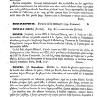 0771 - Page 767 - Mentagre [E. Bazin] / Mentagrophyte. Voy. Mentagre [Amédée Dechambre] / Mentale (Sous-) (Artère). Voy. Maxillaire interne (Artère) / Mentel (Jacques) [A. Dureau] / Menthe / Botanique [G. Planchon]