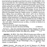 0090 - Page 86 - Molitg (Eaux minérales et boues de) [A. Rotureau] (bibliographie) / Molimen [Amédée Dechambre] / Molin (Jacques) [A. Dureau] / Molina [G. Planchon]