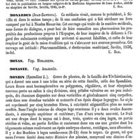 0136 - Page 132 - Monardes (les) [E. Beaugrand] (bibliographie) / Monas. Voy. Monadiens / Monaste. Voy. Araignée / Monbin [H. Baillon]