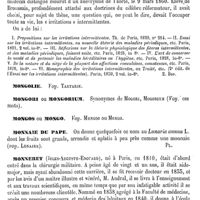 0145 - Page 141 - Monestier (le) de Clermont (Eau minérale de). Voy. Le Monestier de Clermont / Monfalcon. Voy. à l'Addendum / Mongellaz (Pierre-Joseph) [E. Beaugrand] (bibliographie) / Mongolie. Voy. Tartarie / Mongori ou Mongorium. Voy. Mogori / Mongos ou Mongo. Voy. Mungos ou Mungo / Monnaie du pape [G. Planchon] / Monneret (Jules-Auguste-Edouard) [E. Beaugrand]