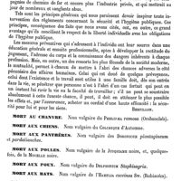 0729 - Page 725 - Mort violente [Jacques Bertillon] / Mort au chanvre. Voy. Phelipaea ramosa (Orobanchés) / Mort aux chiens. Voy. Colchique d'Automne / Mort aux panthères. Voy. Doronicum plantagineum / Mort aux poules. Voy. Jusquiame noire / Mort aux poux. Voy. Delphinium Staphisagria / Mort aux rats. Voy. Hamelia coccinea / Mort au safran. Voy. Rhizoctonia Crocorum / Mort aux vaches. Voy. Renoncule scélérate / Mortalité [Jacques Bertillon]