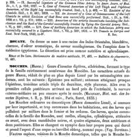0215 - Page 211 - Mott (Valentine) [E. Beaugrand] (bibliographie) / Mouate [G. Planchon] / Mouches [A. Laboulbène]