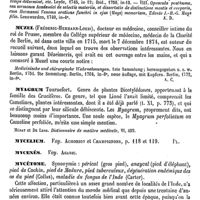 0176 - Page 172 - Muys (Les) [A. Dureau] (bibliographie) / Muzel (Fréderic-Hermann-Louis) [A. Chéreau] / Myagrum [G. Planchon] / Mycélium. Voy. Achorion et Champignons [G. Planchon] / Mycenés. Voy. Agaric / Mycétome [Alexandre Layet]
