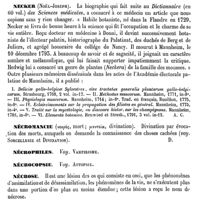 0017 - Page 13 - Nébouzat ou Nabouzat (Eaux minérales de) [A. Rotureau] / Necker (Noël-Joseph) [A. Chéreau] (bibliographie) / Nécromancie [Amédée Dechambre] / Nécrophiles. Voy. Vampirisme / Nécrocopsie. Voy. Autopsie / Nécrose [Servier]