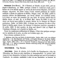 0090 - Page 86 - Nélaton (Auguste) [A. Chéreau] (bibliographie) / Neligan (John-Moore) [E. Beaugrand] / Nelumbium. Voy. Nelumbo / Nelumbo [H. Baillon]