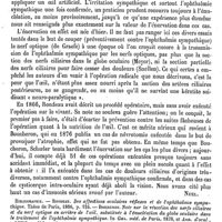 0417 - Page 413 - Oeil. Opérations. Énervation de l'oeil, Neurotomie optico-ciliaire [Nuel] (bibliographie) / Prothèse oculaire [Nuel]