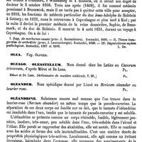 0736 - Page 732 - Oldenlandia [G. Planchon] (bibliographie) / Oldermann (Bernhard) [L. Hahn] / Olea. Voy. Olivier / Oleago, Oleastellum [G. Planchon] / Oleander [G. Planchon] / Oléandrine [Malaguti] / Oleaster, Oléastre [G. Planchon]