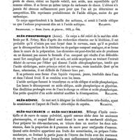 0743 - Page 739 - Oléomètres [E. Burcker] / Oléone [Malaguti] (bibliographie) / Oléo-phosphorique (Acide) [Malaguti] / Oléo-résine [Malaguti] / Oléo-saccharum ou Oléo-saccharure [E. Burcker]