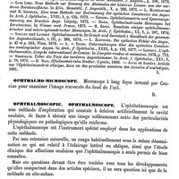 0087 - Page 83 - Ophthalmométrie [H. Schiötz] (bibliographie) / Ophthalmo-microscope [Amédée Dechambre] / Ophthalmoscopie, Ophthalmoscope [Maurice Perrin]