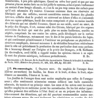 0510 - Page 506 - Orange, Orangers. Botanique [H. Baillon] (bibliographie) / Pharmacologie [Amédée Dechambre]
