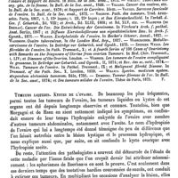 0044 - Page 40 - Ovaire. Pathologie. Tumeurs de l'ovaire. Tumeurs solides de l'ovaire [A. Ferrand] (bibliographie) / Tumeurs liquides. Kystes de l'ovaire [Boinet, A. Ferrand]