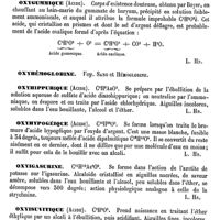 0530 - Page 526 - Oxyguanine [L. Hahn] / Oxygummique (Acide) [L. Hahn] / Oxyhémoglobine. Voy. Sang et Hémoglobine / Oxyhippurique (Acide) [L. Hahn] / Oxyhypogéique (Acide) [L. Hahn] / Oxyigasurine [L. Hahn] / Oxyisuvitique (Acide) [L. Hahn] / Oxylépidène [L. Hahn]