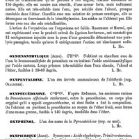 0539 - Page 535 - Oxynévrine [L. Hahn] / Oxyoenanthylique (Acide) [L. Hahn] / Oxypentaldine [L. Hahn] / Oxypeucédanine [L. Hahn] / Oxyphénol [L. Hahn] / Oxypicrique (Acide) [L. Hahn]