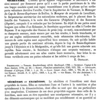 0465 - Page 461 - Secretain (A.) [L. Hahn] / Secrétaire [E. Oustalet] (bibliographie) / Sécrétion et Excrétion [G. Carlet]