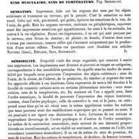 0697 - Page 693 - Sens (Appareils des) [G. Carlet] / Sens musculaire, Sens de température. Voy. Sensibilité / Sensation [Amédée Dechambre] / Sensibilité [Amédée Dechambre]