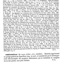 0019 - Page 15 - Siréniens [E. Oustalet] (bibliographie) / Sirénomèles [O. Larcher] / Siri ou Siry [G. Planchon] / Sirium [G. Planchon]