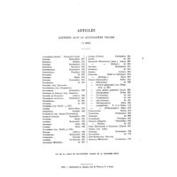 0765 - Page sans numérotation - Articles contenus dans le quatorzième volume (3e série)