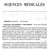 0005 - Page 1 - Système (Philosophie). Voy. Doctrine / Systèmes anatomiques ou organiques [Ch. Robin]