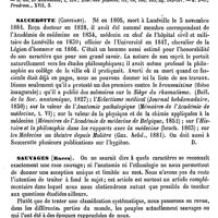 0084 - Page 80 - Addenda. Sarracène [H. Baillon] (bibliographie) / Saucerotte (Constant) [Amédée Dechambre] / Sauvages (Races) [L. Thomas]