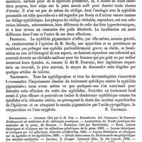 0515 - Page 511 - Taches syphilitiques, syphilide pigmentaire [E. Chambard] (bibliographie)