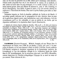 0516 - Page 512 - Taches syphilitiques, syphilide pigmentaire [E. Chambard] (bibliographie) / Tachenius (Otto) [L. Hahn] / Tacheron (Charles-François) [L. Hahn]
