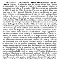 0557 - Page 553 - Tagètes [G. Planchon] (bibliographie) / Tagliacozzi, Tagliacozzo, Taliacotius, et non pas Tagliacotius (Gaspar) [A. Chéreau]