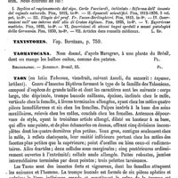 0731 - Page 727 - Tantale (Zoologie) [E. Oustalet] (bibliographie) / Tantini (Francesco) [L. Hahn] / Tanystomes. Voy. Diptères / Taomatocana [G. Planchon] / Taon [A. Laboulbène]