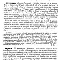 0219 - Page 215 - Tégumentaire (système) dans la série animale [G. Carlet] / Tégumenteuse abdominale (Artère). Voy. Crurale (Artère) / Teichmeyer (Hermann-Friedrich) [L. Hahn] (bibliographie) / Teignes / Pathologie [E. Chambard]