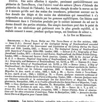 0521 - Page 517 - Terre-Neuve [A. Le Roy de Méricourt] (bibliographie) / Terres [L. Hahn]