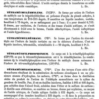 0063 - Page 59 - Tétraméthylammonium. Voy. Méthylamine / Tétraméthylbenzidine [L. Hahn] / Tétraméthylbenzine [L. Hahn] / Tétraméthyléthylène [L. Hahn] / Tétraméthylméthane [L. Hahn] / Tétraméthylphosphonium [L. Hahn] / Tétraméthylstilbène [L. Hahn] / Tétraméthylsuccinique (Acide) [L. Hahn]