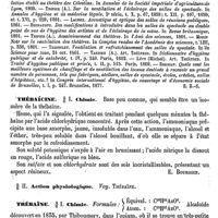 0139 - Page 135 - Théâtres [Émile Bertin-Sans] (bibliographie) / Thébaïcine / Chimie [Edme Bourgoin] / Action physiologique. Voy. Thébaïne / Thébaïne / Chimie [Edme Bourgoin]