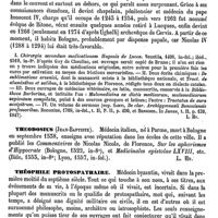 0149 - Page 145 - Théobromine. Action physiologique [L. Hahn] (bibliographie) / Théodoric [L. Hahn] / Theodosius (Jean-Baptiste) [L. Hahn] / Théophile protospathaire [L. Hahn]