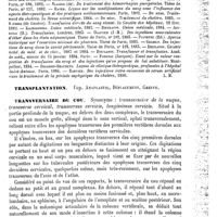 0033 - Page 29 - Transfusion [Louis Ménard] (bibliographie) / Transplantation. Voy. Anaplastie, Déplacement, Greffe / Transversaire du cou [L. Testut]