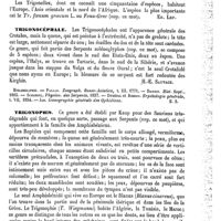 0215 - Page 211 - Trigonelle [Ed. Lefèvre] / Trigonocéphale [H.-E. Sauvage] (bibliographie) / Trigonophis [H.-E. Sauvage] / Trihydrocarboxylique [L. Hahn]